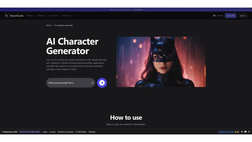 BasedLabs AI Character Generator