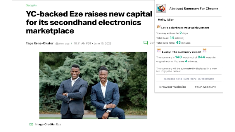 Abstract Summary - Chrome Extension