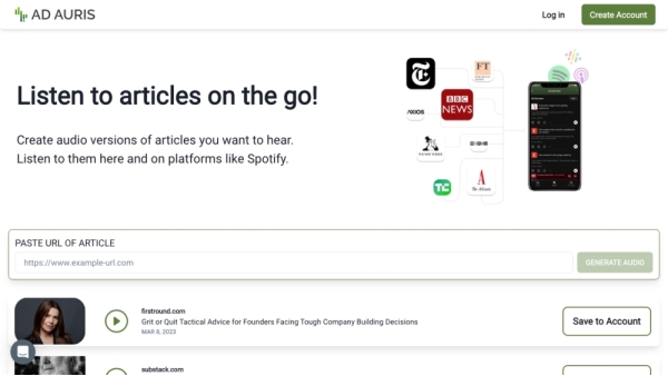 Ad Auris Play - Chrome Extension