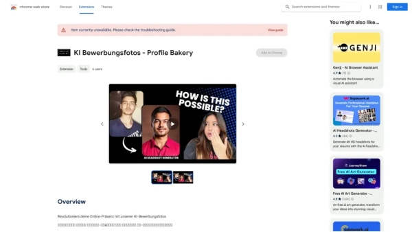 AI Bewerbungsfotos - Chrome Extension