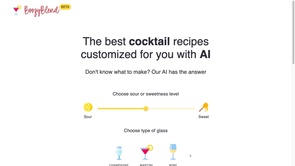 AI Cocktail Recipe Generator