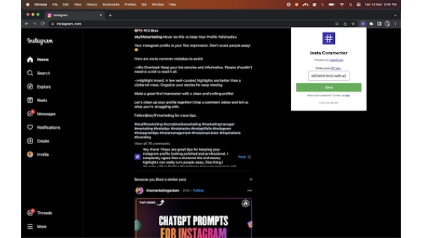 AI Commenter for Instagram - Chrome Extension