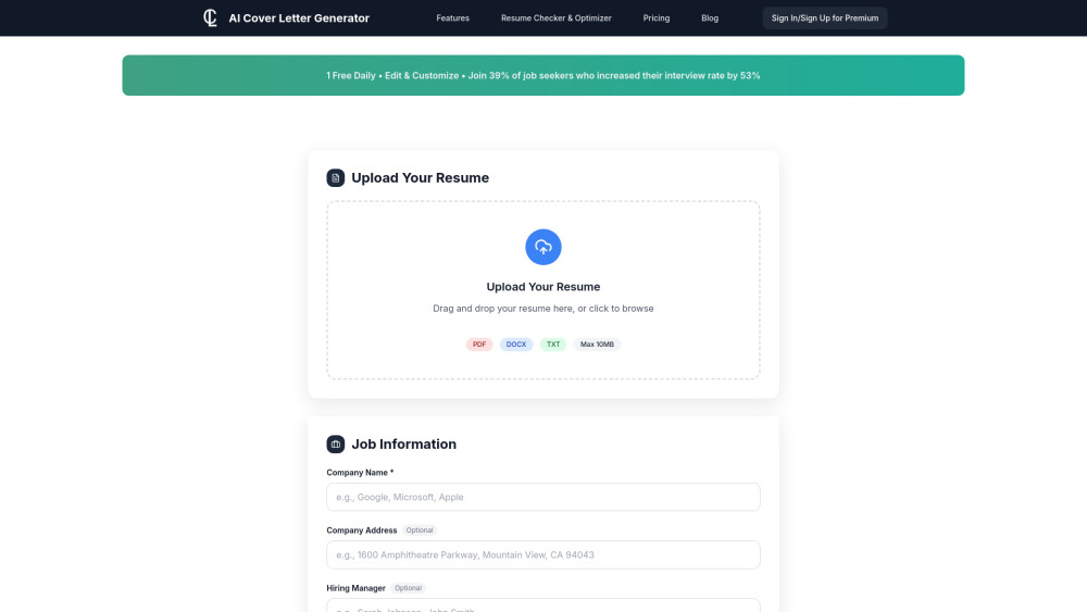 AI Cover Letter Generator
