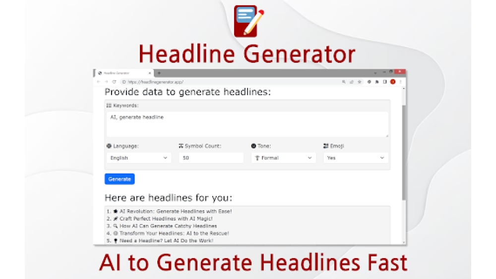 AI Headline Generator Chrome Extension - Chrome Extension