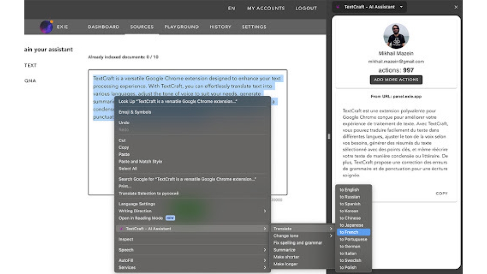AI in your browser - Chrome Extension