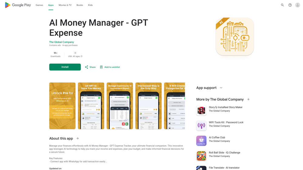 AI Money Manager - GPT Expense