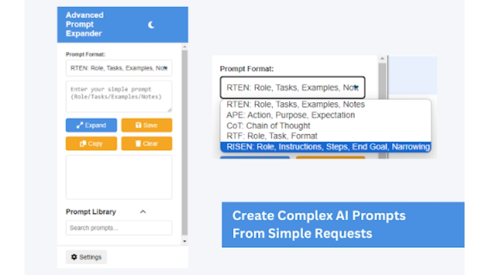 AI Prompt Framework Expander - Chrome Extension