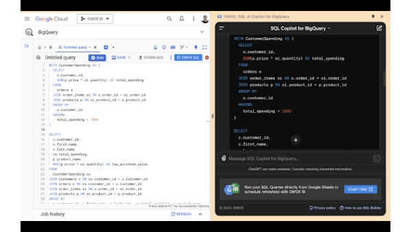 AI SQL Generator by OWOX BI - Chrome Extension