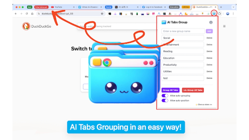 AI Tabs Group - Chrome Extension