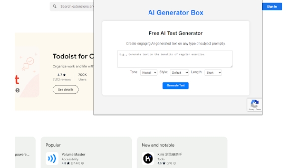 AI Text Generator - Chrome Extension