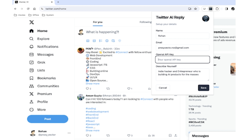 AI Twitter Reply Generator - Chrome Extension