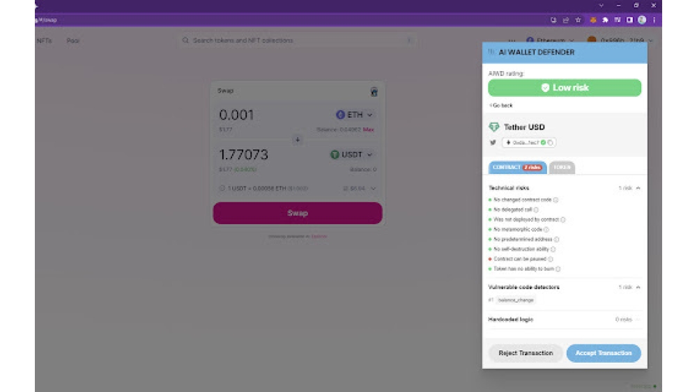 AI Wallet Defender - Chrome Extension