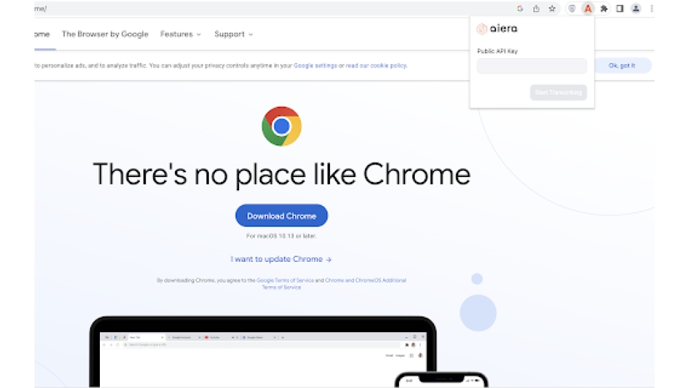 Aiera ASR Browser Extension - Chrome Extension