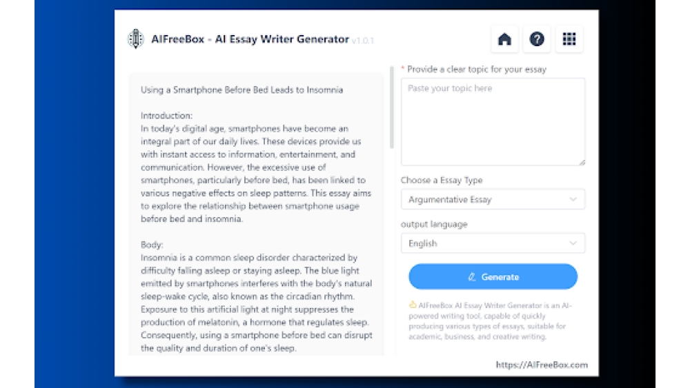 AIFreeBox Free Best AI Essay Writer Generator - Chrome Extension