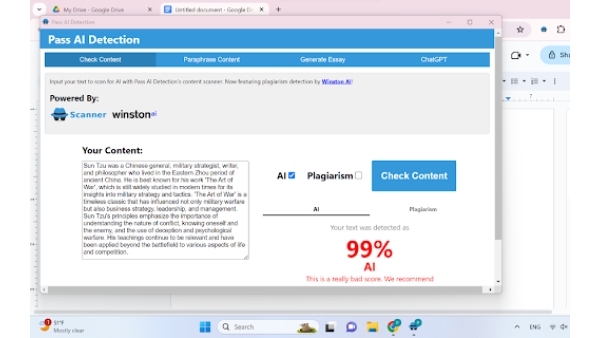 AI-Plag Scanner, AI Proof Paraphraser, and Essay Generator - Chrome Extension