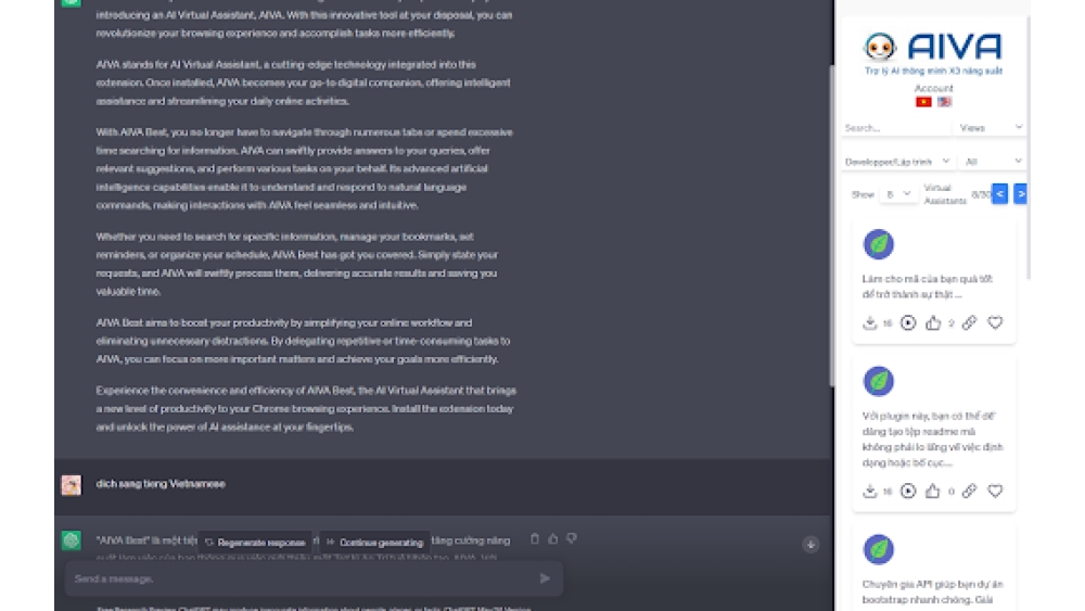 AIVA - AI Virtual Agents - Chrome Extension