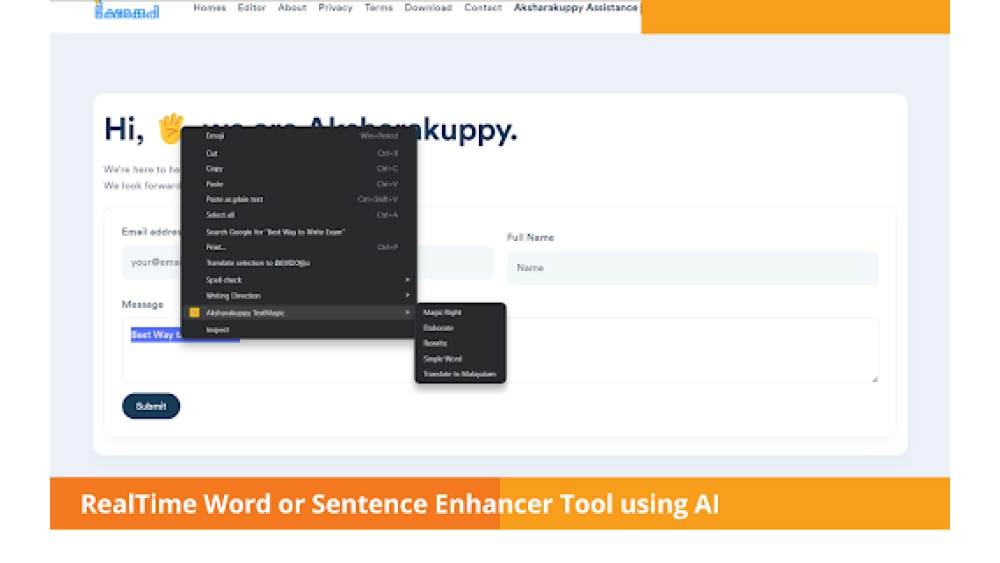 Aksharakuppy TextMagic - Chrome Extension