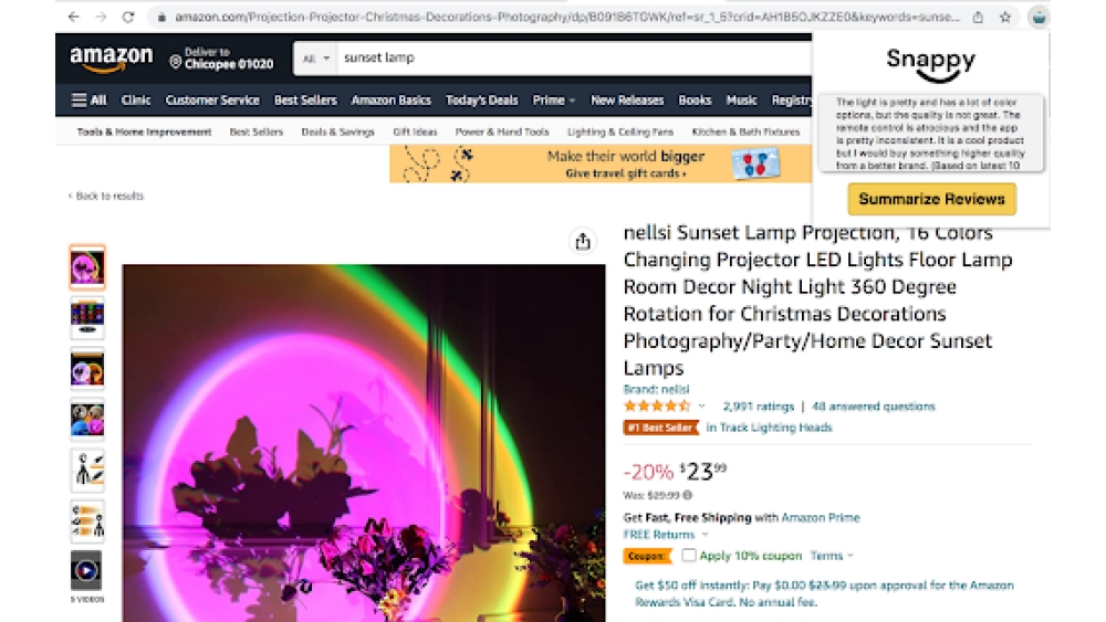 Amazon Review Summarizer - Chrome Extension
