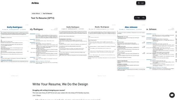 Arible Text To Resume