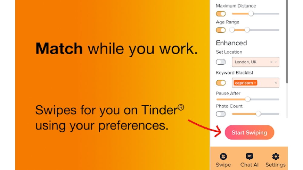Auto Swiper for Tinder - Chrome Extension