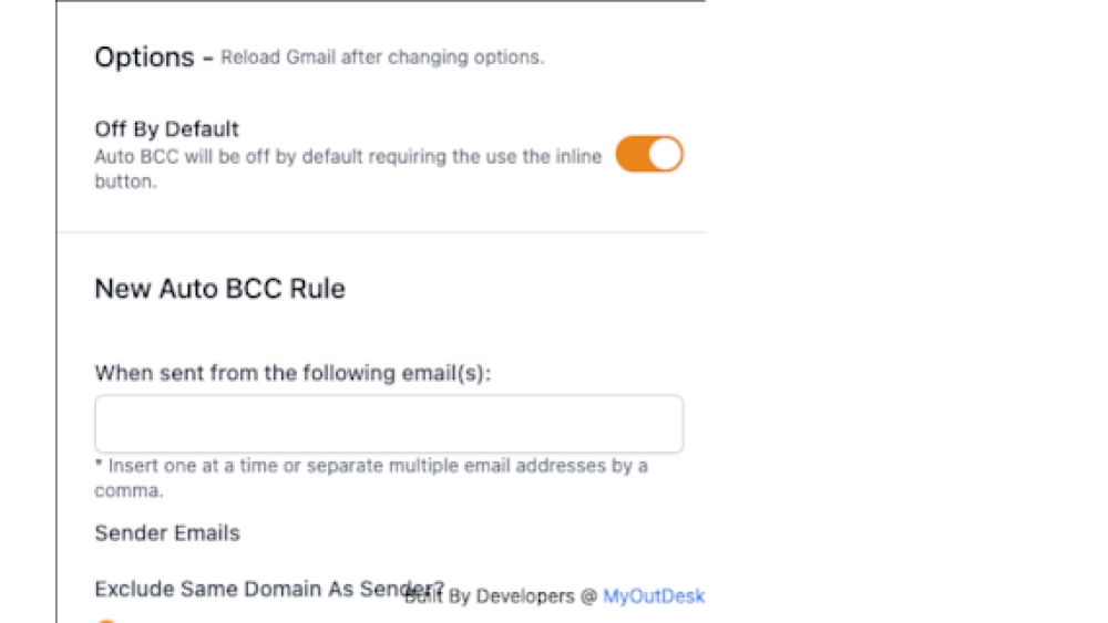 Automatic CC & BCC for Gmail - Chrome Extension