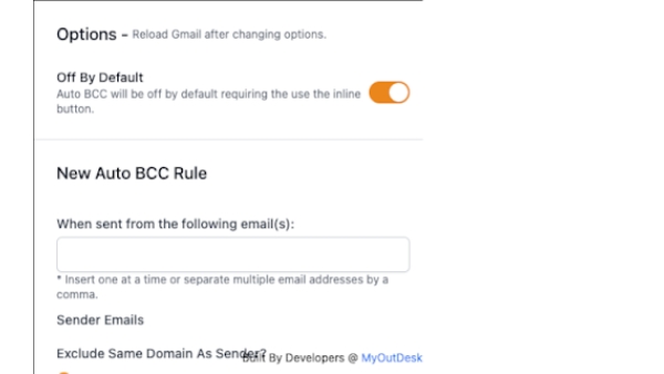 Automatic CC & BCC for Gmail - Chrome Extension