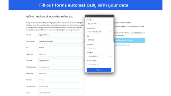 Automatically fill any forms! - Chrome Extension