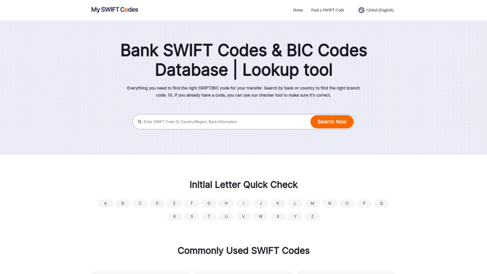 Bank SWIFT Codes & BIC Codes Database | Lookup tool