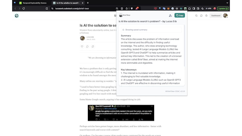 Brief Bear - Chrome Extension