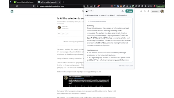 Brief Bear - Chrome Extension