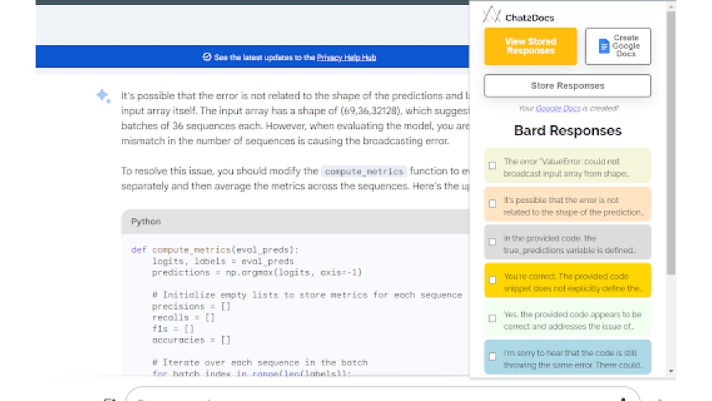 Chat2Docs - Chrome Extension