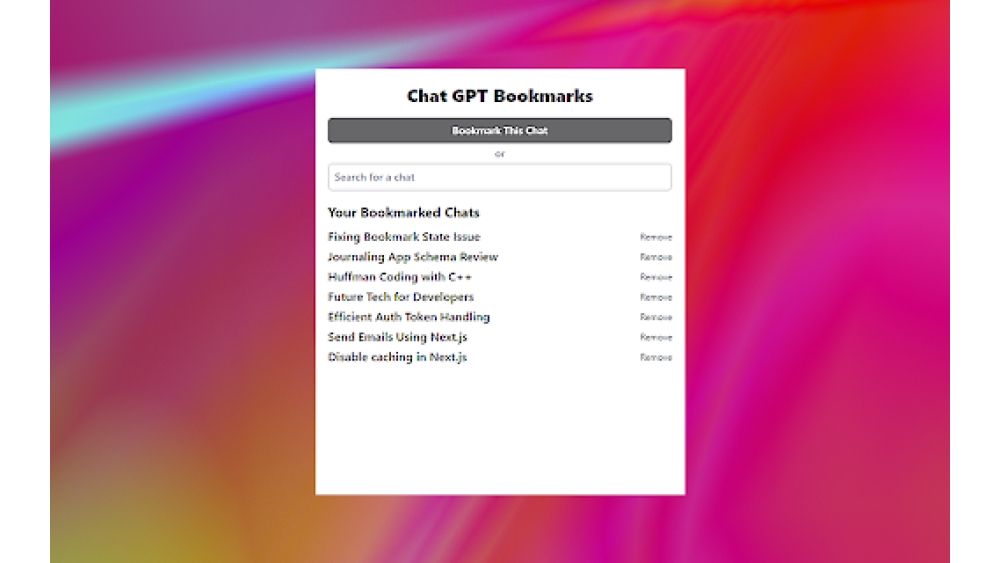 Chat GPT Conversation Bookmark Extension - Chrome Extension