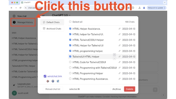ChatGPT Batch Delete History Bulk - Chrome Extension
