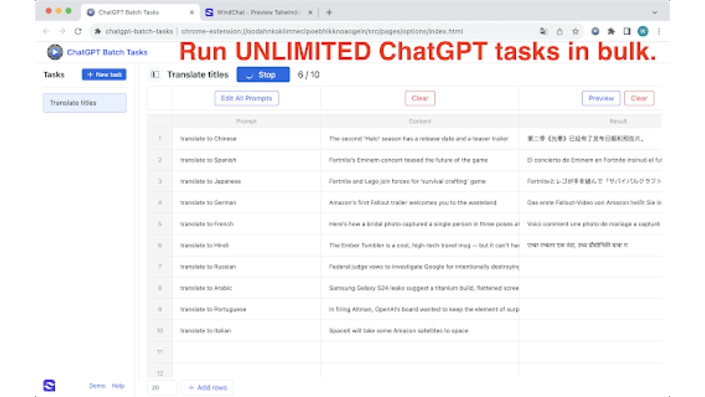 ChatGPT Bulk Extension - Chrome Extension