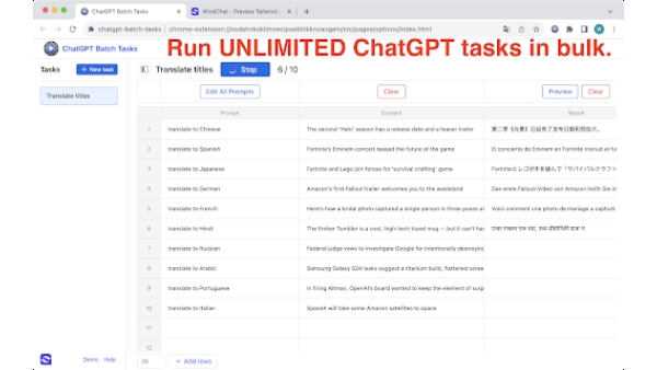 ChatGPT Bulk Extension - Chrome Extension