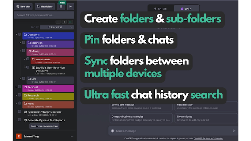 ChatGPT Easy Folders - Chrome Extension