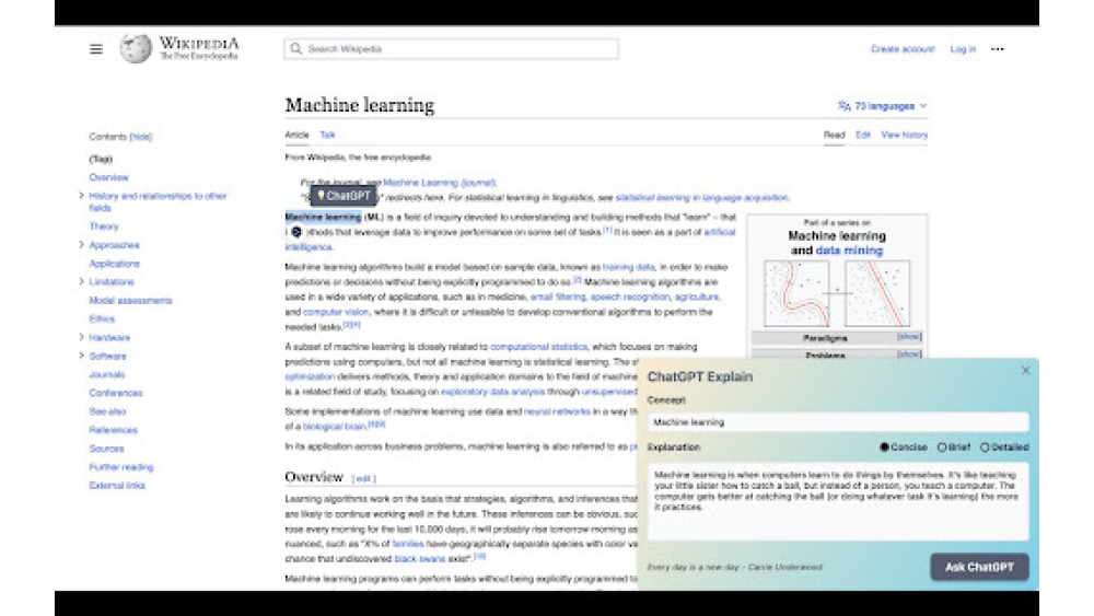 ChatGPT Explain - Chrome Extension