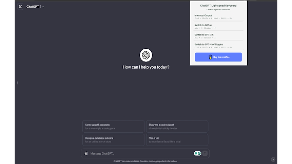 ChatGPT Lightspeed Keyboard - Chrome Extension