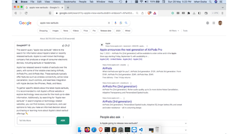 ChatGPT on Google Extension - Chrome Extension