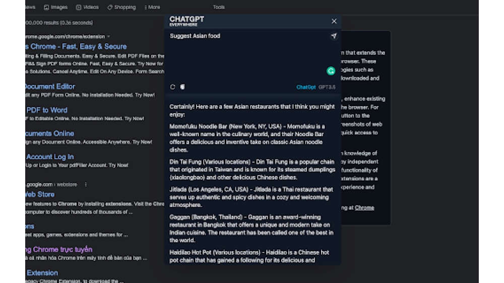 ChatGpt Popup - Chrome Extension
