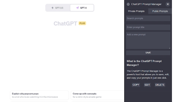 ChatGPT Prompt Manager - Chrome Extension
