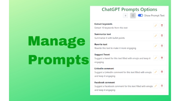 ChatGPT Prompts - Chrome Extension