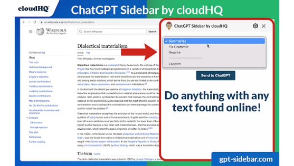 ChatGPT Sidebar by cloudHQ - Chrome Extension