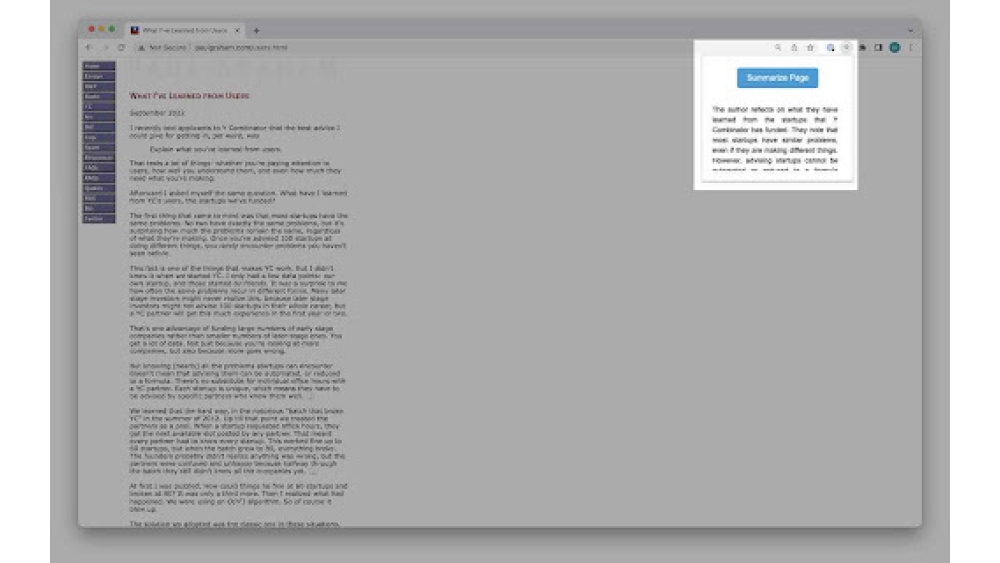 ChatGPT Summarizer - Chrome Extension