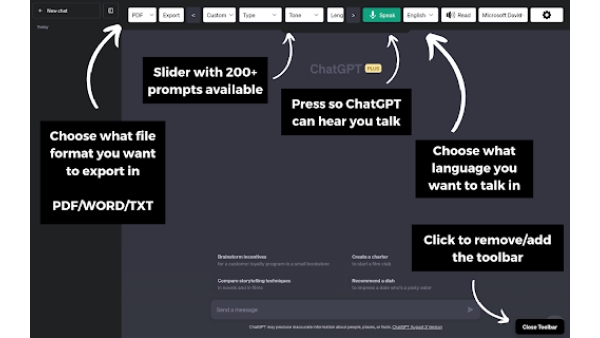 ChatGPT Toolbar Companion - Chrome Extension