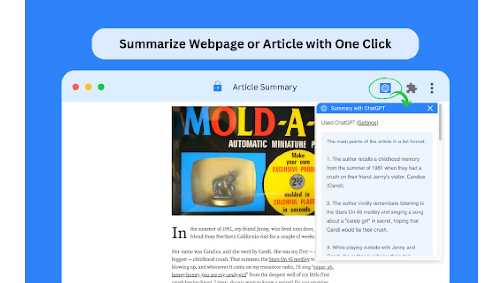 ChatGPT with Article Summary Generator - Chrome Extension