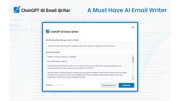 ChatGPT writer for Email, Essay - Chrome Extension