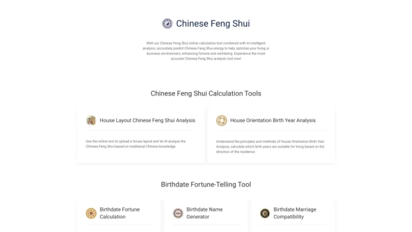 Chinese Feng Shui Online Calculation Tool