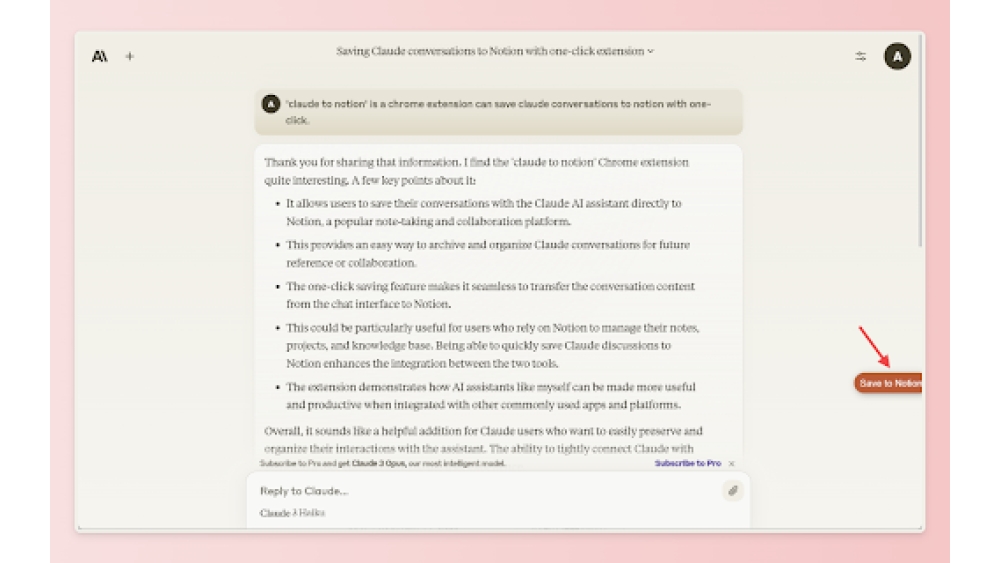 claude to notion - Chrome Extension