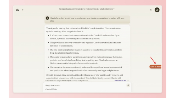 claude to notion - Chrome Extension